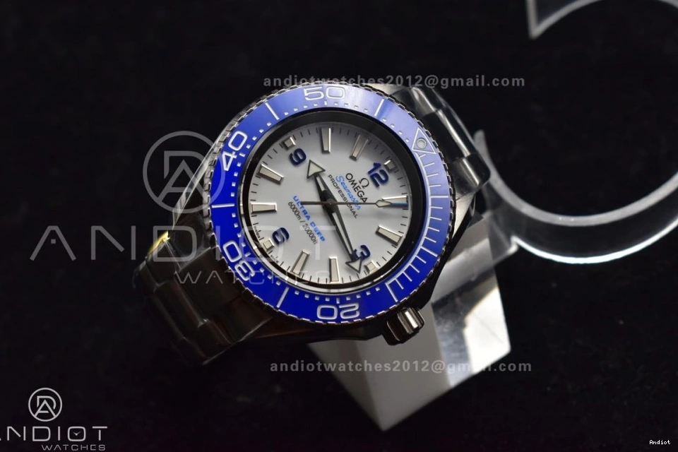 White Ceramic Blue Bracelet Best Deep 6000M on SS Seamaster Edition 1:1 Bezel Ultra A2824 TF SS Dial 1227
